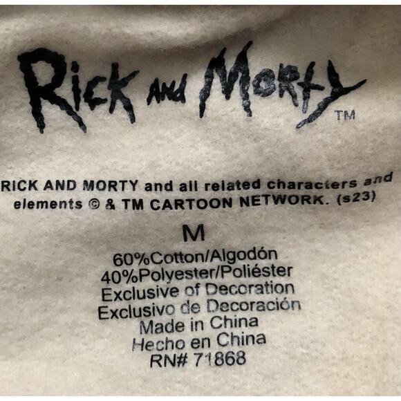 Rick And Mortuary Tan Embroidered Hood Men’s Sz Medium Nowt - Picture 12 of 16